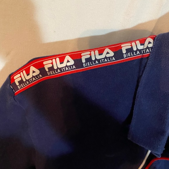 Vintage Fila Polo Shirt - Navy Blue - Mens Large - Picture 4 of 5
